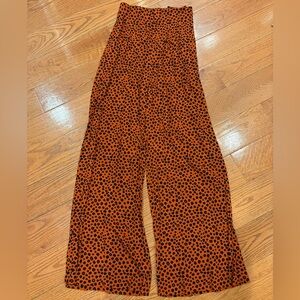 Valija “Harvard Pant” – NWT – Small – Orange + Black Dot Print Wide Leg Pants